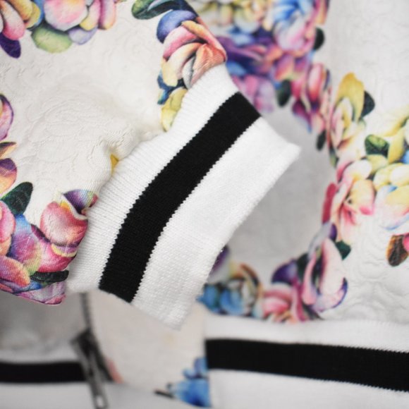 Lucca Couture Floral Bomber Jacket - Picture 8 of 16